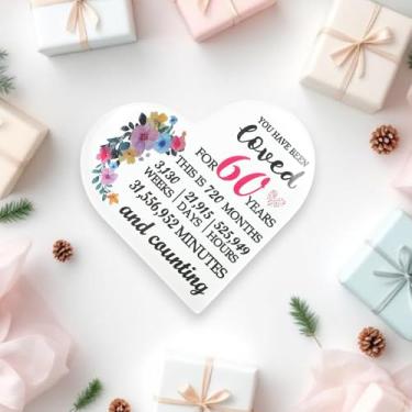 Imagem de Generic 1 peça de sinalização decorativa padrão de coração A77 acrílico multicolorido 10 x 10 x 1 cm