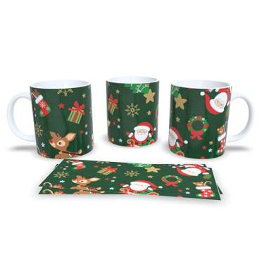 Imagem de Caneca Natalina de Cerâmica, Verde Água com Bonecos de Neve, 325ml, Design Decorativo Feliz Natal, Resistente a Microondas, Ideal para Casa e Escritório (19)
