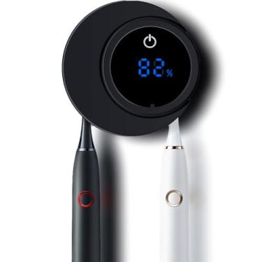 Imagem de Esterilizador e suporte de escova de dentes, limpador e secador de escova de dentes de parede Shmian para banheiro e viagens, com tela de LED, adequado para qualquer tipo de escova de dentes (preto)