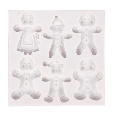Imagem de Molde de silicone antiaderente para bolo de gengibre de Natal para festa divertida de chocolate em casa faça você mesmo