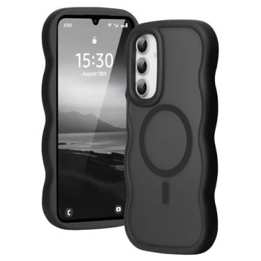 Imagem de Amzfield Capa protetora para Samsung Galaxy A16 5G compatível com Magsafe Ondulado Bonito Design Magnético Translúcido Matte Hard Back Silicone Bumper Capa Protetora para Galaxy A16 5G Mulheres