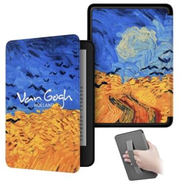 Imagem de Akacy Novo padrão pintado com alça capa para Kindle paperwhite 15.2 cm 5th 6th 7th Case, leve e segura para água, capa protetora dobrável geração 2012/2013/2015 versão (4)