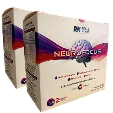 Imagem de Kit 2 Neurofocus Concentração Foco Reall Nutrition 60 Caps Sabor Original