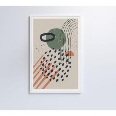 Imagem de Quadro Abstrato Circulo, Linhas E Pontos 90x60 Cm