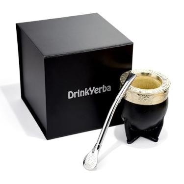 Imagem de DrinkYerba - Mate de Calabaza - Cabaça Tradicional - Imperial - Feito à mão - Chá - Couro - Cozinha - Calabaza - Cabaça - Cuia - Bombilla (Imperial)