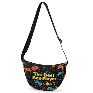 Imagem de Bolsa tiracolo crescente para mulheres e homens bolsa tiracolo em forma de bolinho de massa bolsa de ombro crescente para viagens e viagens, Cor 4