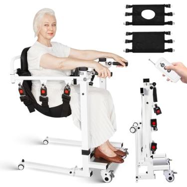 Imagem de FOKEP Cadeira elétrica de transferência de paciente, elevador de transferência elétrica, dobrável, elevador de paciente para casa e carro, cadeiras de transferência de banheiro de altura ajustável