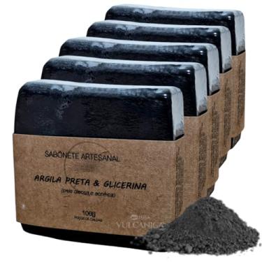 Imagem de Sabonete de Argila Preta Artesanal 5x 100g – Rosto Limpo e Controle de Oleosidade