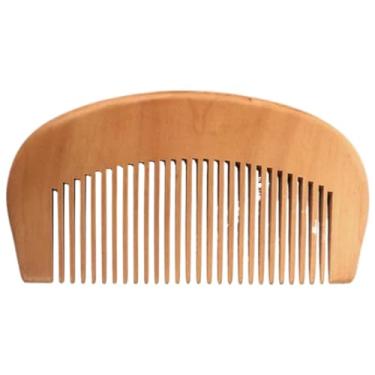 Imagem de Pentes de Cabelo PENTE DE MADEIRA P/BARBA E BIGODE CURVO CLÁSSICO MEIA LUA ANT FRIZZ MASCULINO BARBEARIA