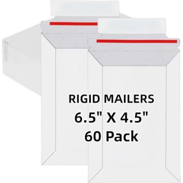 Imagem de TFONSIGI Pacote com 60 envelopes rígidos autovedantes 16,5 cm x 11,4 cm, envelopes rígidos para cartões de 10 x 15 cm, foto, CD, convite, cartão postal, quadrinhos, fotos, documentos