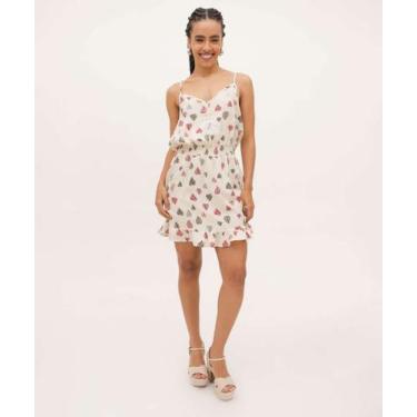 Imagem de Vestido Feminino Curto Estampado Marisa-15462, Bege, PP
