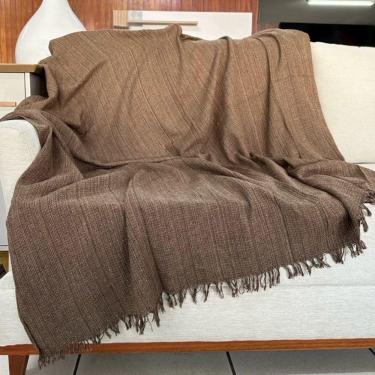 Imagem de Kit 02 Manta Para Sofá Grande King 2 E 3 Lugares Gigante 3,00x1,80 De Luxo Sofa E Cama Marrom Mesclado