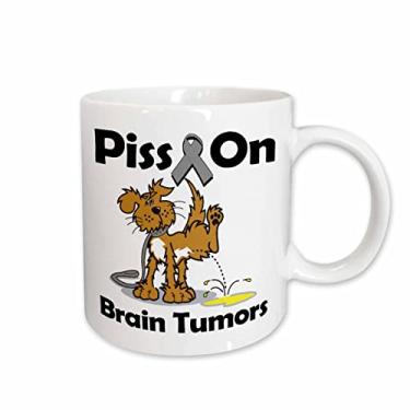 Imagem de 3dRose Caneca de cerâmica Piss On Brain Tumors Awareness Ribbon Cause Design, 325 ml, branca