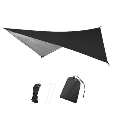 Imagem de TRIWONDER Lona de acampamento impermeável, abrigo de rede para caminhadas, mochilão, rede, praia, piquenique e outras atividades ao ar livre - acessórios incluídos (preto)