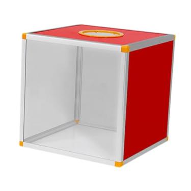 Imagem de KiBcsLic Caixa de Rifa Caixa de Armazenamento de Bilhetes de Rifa Caixa de Coleção Caixa de Rifa Quadrada Caixa de Doação de Votação, Frente transparente, 25x25x25cm