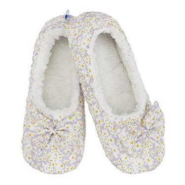 Imagem de Snoozies Meias femininas forradas com sherpa – Pantufas fofas e fofas com sola antiderrapante – Pantufas femininas quentes, Lavanda, X-Large