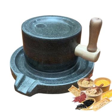 Imagem de Moinho de Pedra,Moinho Manual De Pedra Para Grãos | Processador Manual de Alimentos - Para Cozinha Doméstica Moer Café Farinha Pimenta Sal Nozes E Restaurante