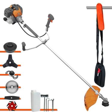 Imagem de Roçadeira Tekna RL430P À Gasolina 1,7HP 43cc Com Lâmina Facão + Lâmina 3 Pontas + Lâmina 6 Pontas + Disco 40 Dentes + Trimmer + Carretel de Nylon