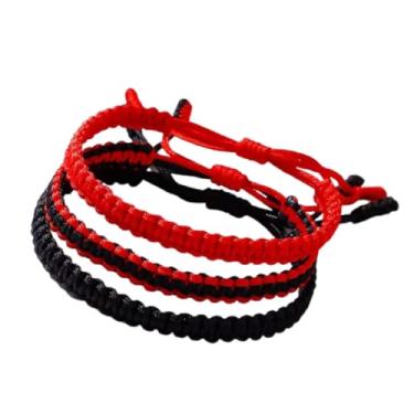 Imagem de Kysin Chiys Conjunto de 3 peças de pulseiras budistas tibetanas para mulheres e homens, corda trançada feita à mão, com proteção da sorte, pulseiras de oração para família casal, adjustable, Pedra