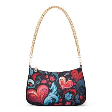 Imagem de CEBUGI Bolsas transversais femininas bolsa de ombro para dia dos namorados bolsas de mão com coração elegante bolsa clutch com alça de corrente
