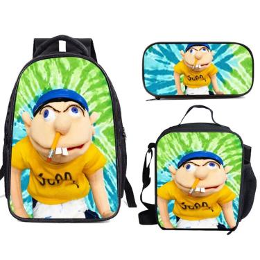 Imagem de Conjunto de mochilas escolares Jeffys, 3 peças com bolsa de ombro e estojo para lápis