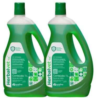 Imagem de Kit 2 Herbalvet Higienizador de Ambientes e Desinfetante Ouro Fino 1L 