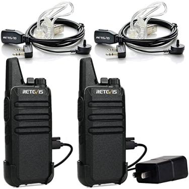 Imagem de Retevis RT22 Walkie Talkies, mini rádio bidirecional recarregável, VOX viva-voz, portátil, rádios bidirecionais de longo alcance com fone de ouvido, para família, viagem, acampamento, caminhada, esqui
