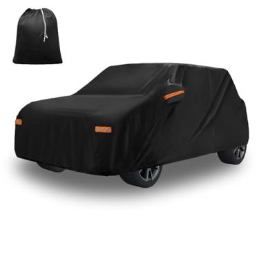 Imagem de X AUTOHAUX Capa protetora de carro para Mini Cooper 4DR - Impermeável, resistente a UV e proteção para todos os climas com zíper de porta, material PU 210D