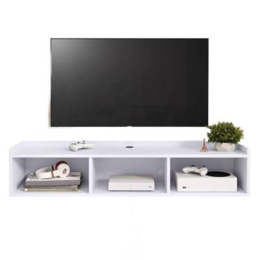 Imagem de Rack Suspenso Sala Tv 0.90cm Home ECO Decoração Sala Quarto nicho 2 Porta Painel TV(ECO 1.20 BRANCO)