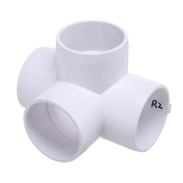 Imagem de DTGN 12 peças de encaixe de PVC de cotovelo de 3,8 cm, encaixe de tubo de PVC de grau cruzado de 4 vias SCH40, conector de cotovelo de canto DIY para móveis de construção, conexão de estrutura de