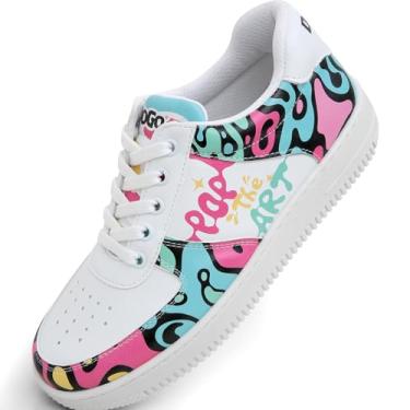 Imagem de Tênis feminino branco – Tênis fashion feminino feito à mão, couro vegano e design exclusivo, Pop the Art, 37