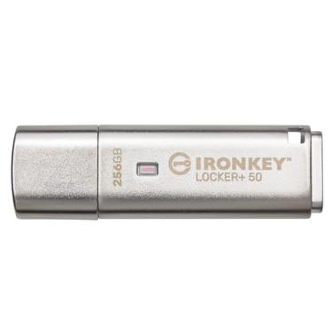Imagem de Kingston Ironkey Locker+ 50 256GB Pen Drive USB criptografado | USB 3.2 Gen 1 | Proteção XTS-AES e compatível com TAA | Opções de segurança de várias senhas | IKLP50/256GB