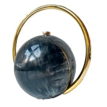 Imagem de Bolsa feminina com bola de mármore para noite, bolsas elegantes e luxuosas, para festas, férias, casamentos, Preto, Casual