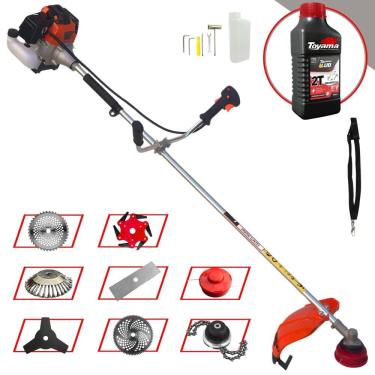 Imagem de Máquina de Cortar Grama À Gasolina Import Way IWRGM2T5X163 63cc 3HP de Potência 7.500rpm Roçadeira Multifuncional Com 8 Opções de Cortes + Óleo Toyama