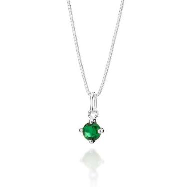 Imagem de Gargantilha Veneziana Prata 925 com Zircônia Rommanel 830148 Cor:Prata
