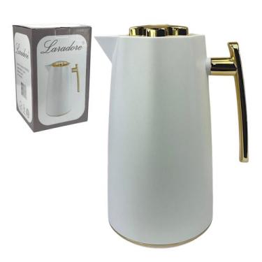 Imagem de Garrafa Térmica de Café Laradore Luxo - Branca e Dourada 1L