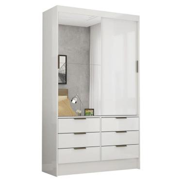 Imagem de Guarda-roupa Sevilha 2 Portas 6 Gavetas Plus Carioca Móveis Branco