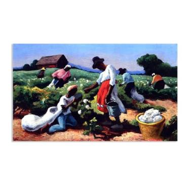 Imagem de Zeichn8u Thomas Hart Benton Paintings Wall Art Cotton Pickers Classic Art Reproduções de Thomas Hart Benton Pôster em tela para sala de estar decoração de parede de casa 40 x 65 cm (16 x 26 polegadas