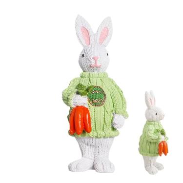 Imagem de Estatuetas de Coelhos - Decoração de Casa em Resina para Páscoa | Decoração Mesa Coelho Animal | Para Mesa Entrada Escritório Lojas Sala de Estar Quarto Armários Jardim Festa de