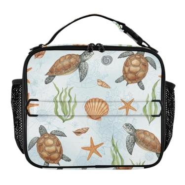 Imagem de Joisal Lancheira clássica tartarugas marinhas estrela do mar para mulheres, meninas, lancheira masculina e infantil, lancheira para trabalho, bolsa térmica portátil para meninos