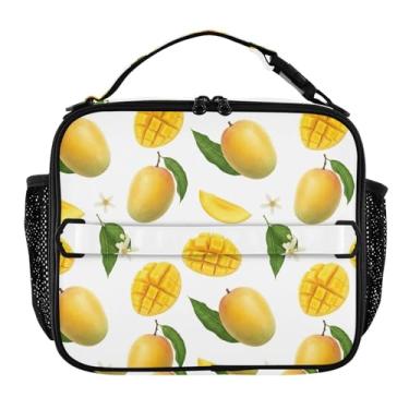 Imagem de Joisal Lancheira floral de manga amarela para mulheres, meninas, lancheira masculina e infantil, lancheira para trabalho, reutilizável, bolsa térmica para meninos