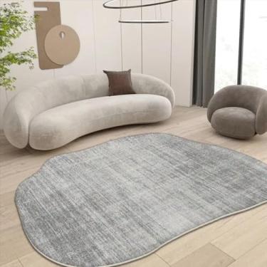 Imagem de Tapete irregular para sala de estar, decoração moderna, tapete grande para sofá, quarto, cabeceira, tapete felpudo e macio para chão (1,9 x 2,9 pés (60 x 90 cm)/TS026-flannel-7)