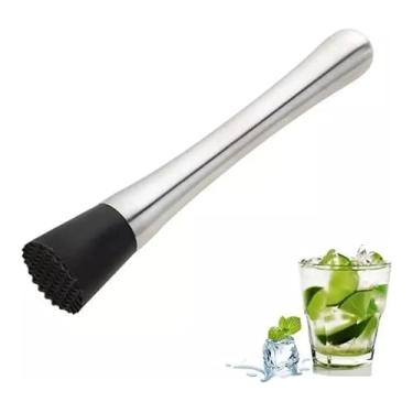 Imagem de Amassador para Drinks e Coquetéis em Aço Inoxidável, Base Dentada 3,5 cm, Comprimento 20,5 cm, Macerador de Frutas e Ervas