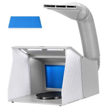 Imagem de Cabine de pulverização artística VIVOHOME com 4 luzes LED e mesa girat