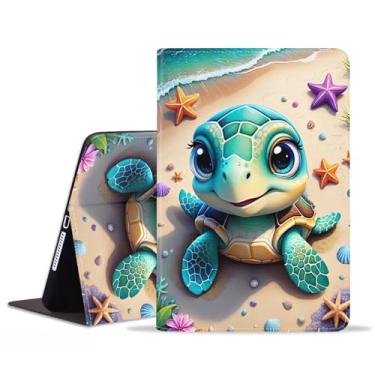 Imagem de BWOOLL Capa para tablet Samsung Galaxy Tab S11 de 11 polegadas 2025 (modelo: SM-X730/X736B), capa de couro PU leve e fina com suporte para despertar/dormir automaticamente, tartaruga marinha bebê fofo