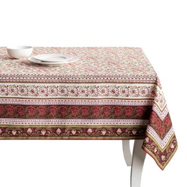Imagem de Maison d' Hermine Toalha de mesa retangular toalha de mesa 100% algodão 177 x 354 cm reutilizável, decorativa, uso diário para sala de jantar, casa de fazenda, casa, festa, festa e casamento