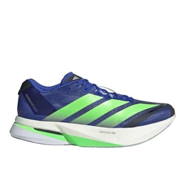 Imagem de adidas Tênis de corrida masculino Adizero Boston 13, Azul lúcido/Lime Burst/Preto, 35