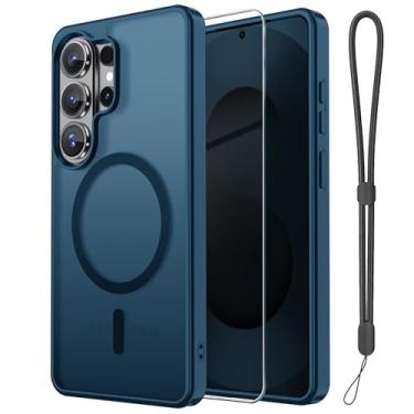 Imagem de Janmitta Capa magnética para Samsung Galaxy S26 Ultra, com protetor de tela, compatível com MagSafe, proteção contra quedas de grau militar, capa de telefone fosca translúcida fina à prova de choque