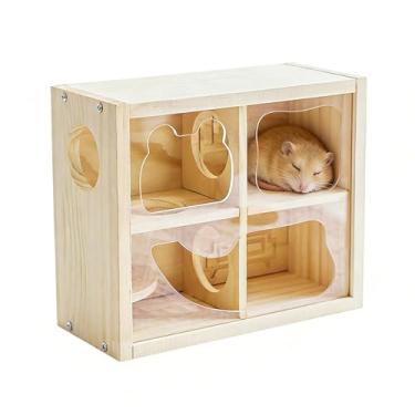 Imagem de Hamster Habitat | Cabana de com várias câmaras – Habitat de doméstico de hamster anão, para cercado, escalada, corrida, jogos, pequenos animais, chinchila, ouriço