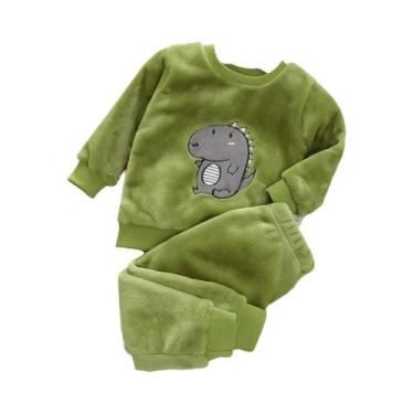 Imagem de Conjunto De Pijamas De Flanela De Inverno Para Meninas Em Veludo Coral